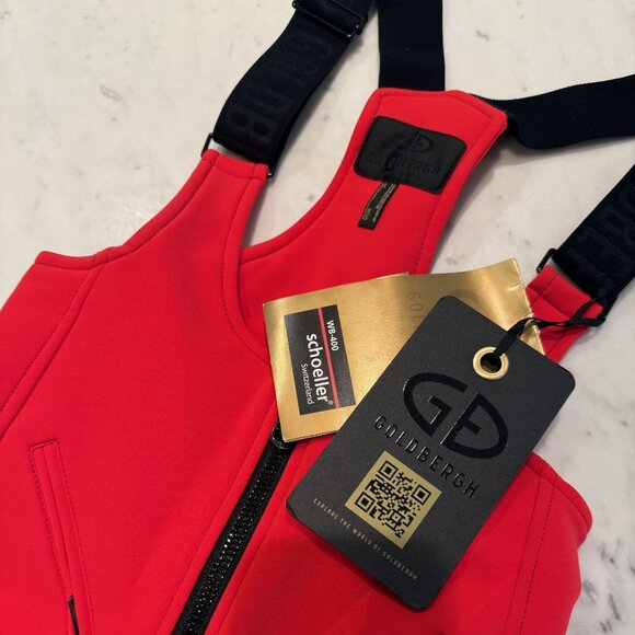 Goldbergh Phoebe Ski Bib/Salopettes/Pants NWT Flame Red US Size 6 - Picture 4 of 5